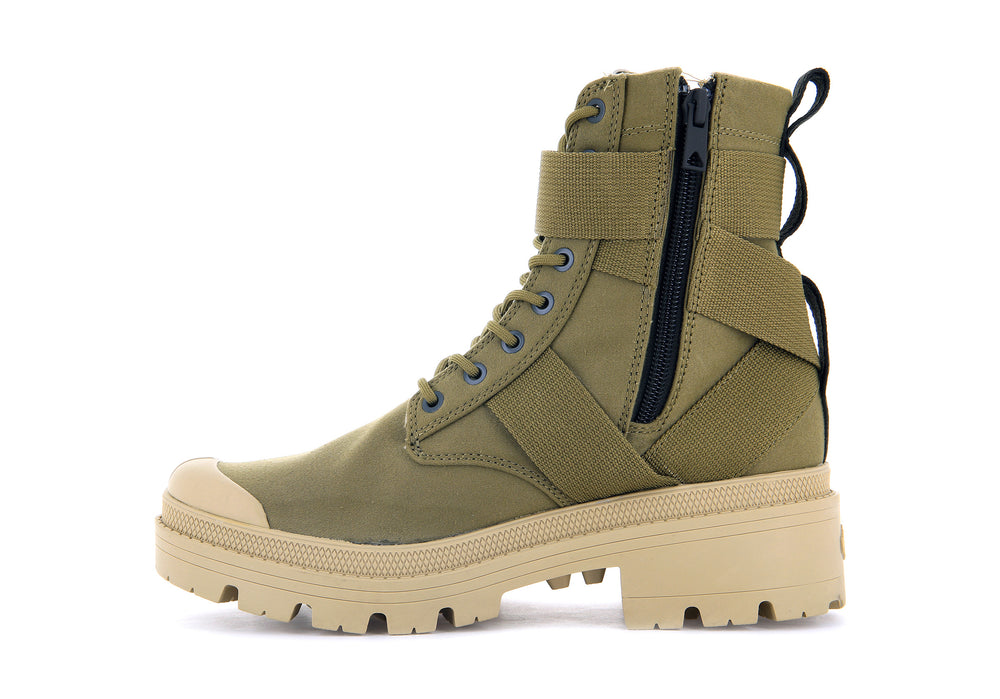 Botas Palladium PALLABASE TACT S TX Mujer Verde Oliva | Costa Rica-83176